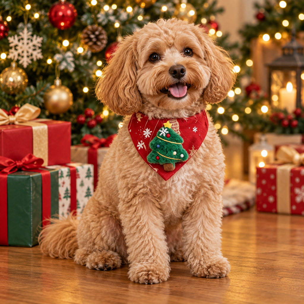 Christmas Pet Bandanas – Festive Holiday Scarves for Cats & Dogs