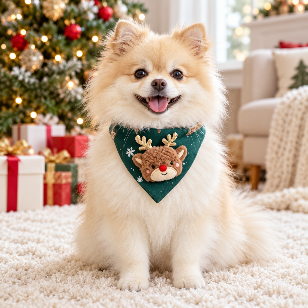 Christmas Pet Bandanas – Festive Holiday Scarves for Cats & Dogs