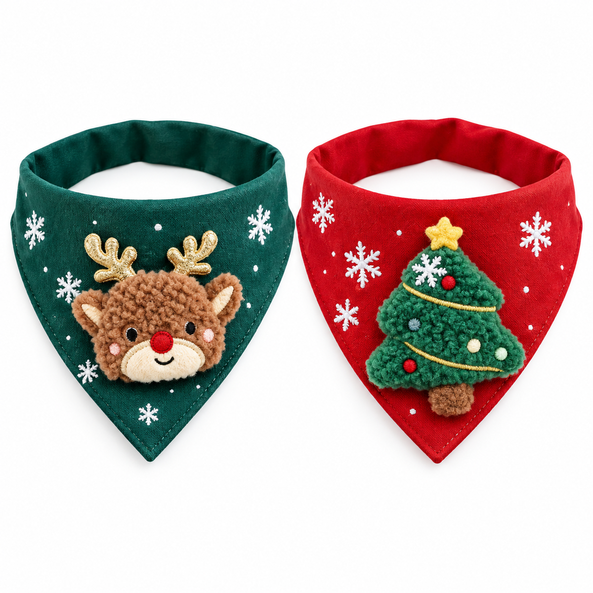 Christmas Pet Bandanas – Festive Holiday Scarves for Cats & Dogs