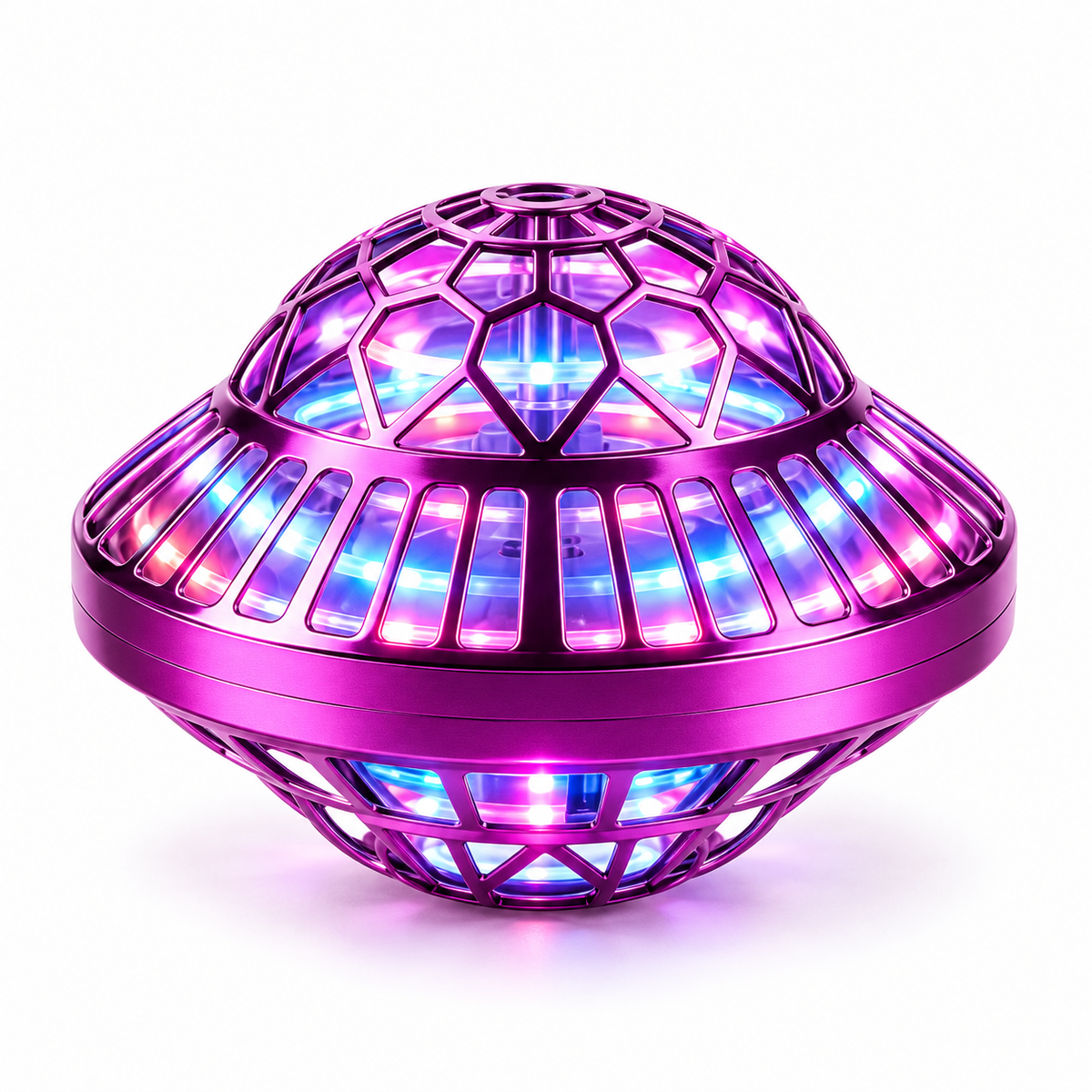 Purple LED flying orb ball spinner toy